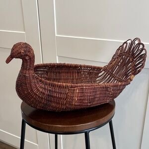 Brown Wicker Bird Basket